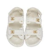 WHITE TEXTURED SANDALS