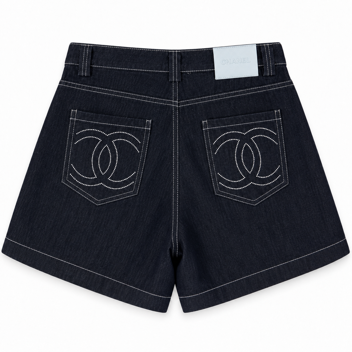 dark denim shorts