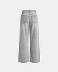 Grey straight jeans, wide leg, back view