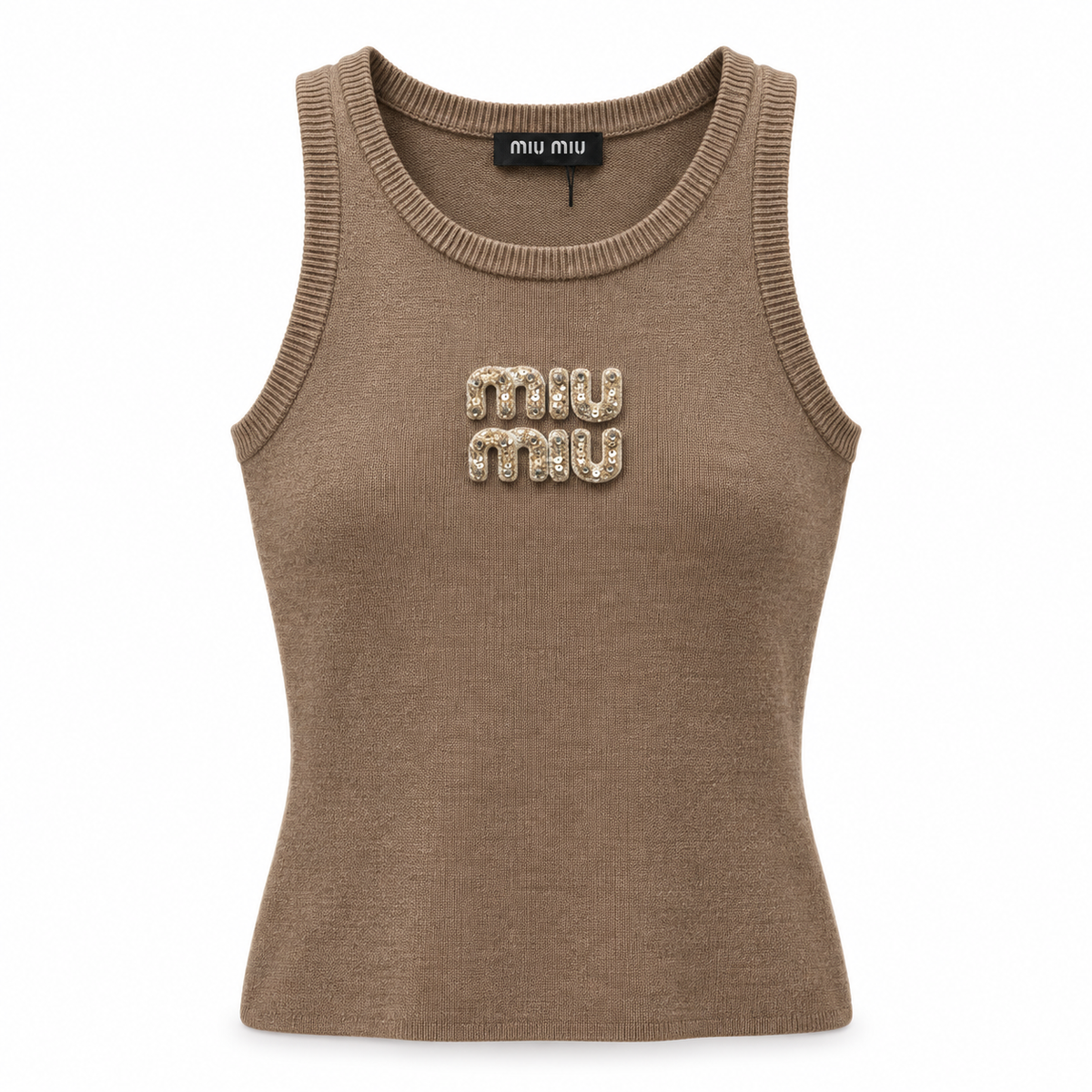 MIUE GOLDEN LETTERS TANK TOP