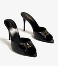 BLACK LEATHER HEELS