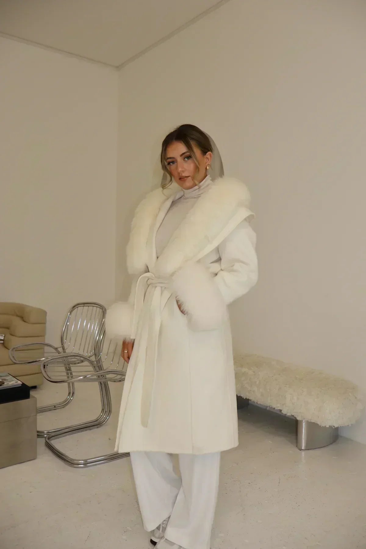 LUNEA LUXE LONG COAT WHITE