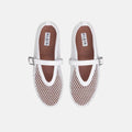 ALAÏ WHITE FISHNET BALLET FLATS