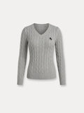 Cable Knit V-Neck Sweater