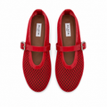 ALAÏ RED FISHNET BALLET FLATS