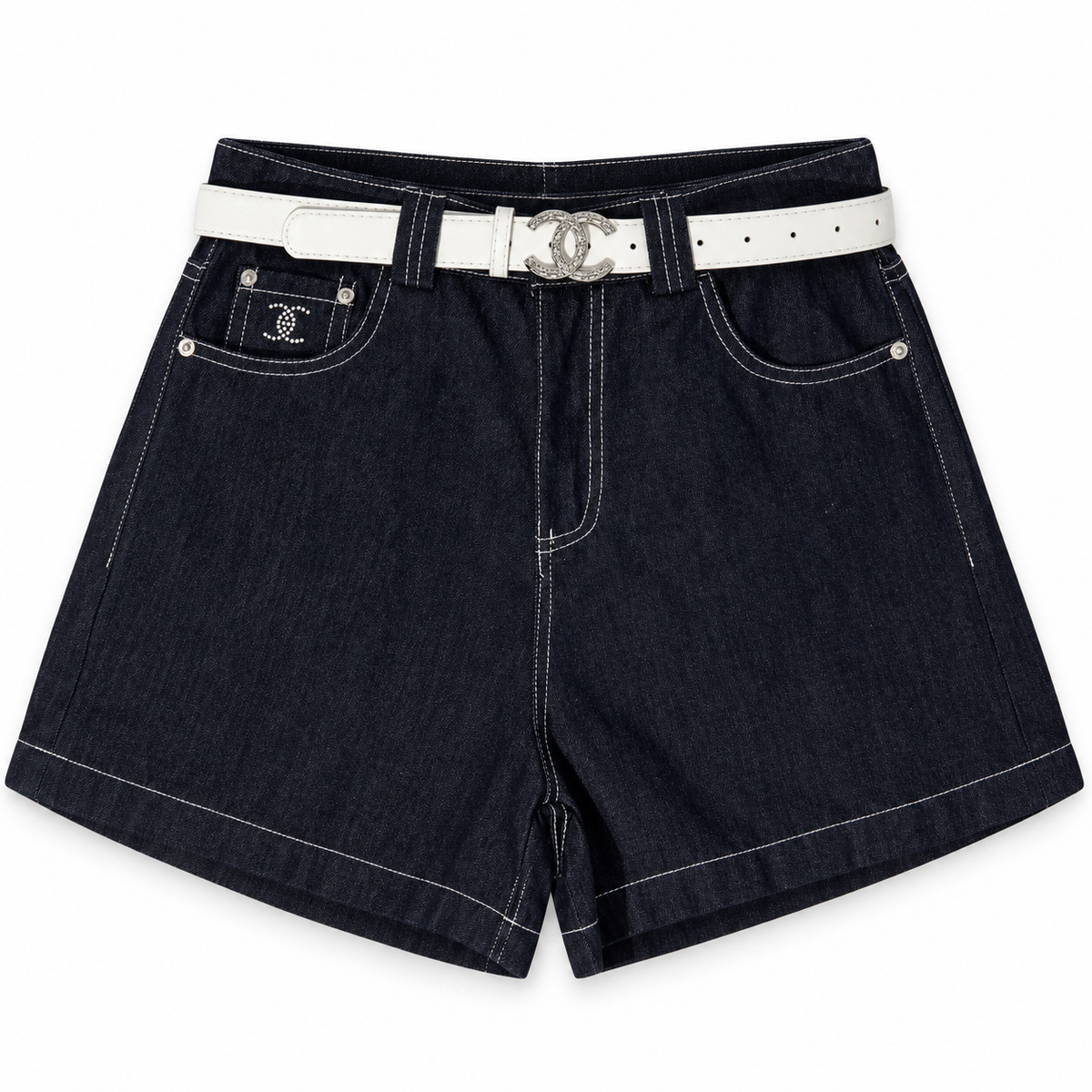 dark denim shorts