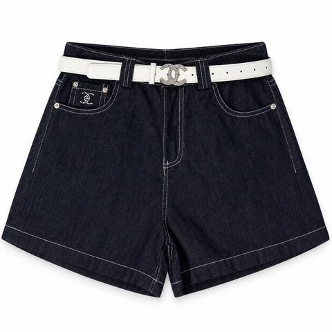 dark denim shorts
