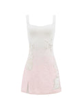WHITE PINK BEACH DRESS