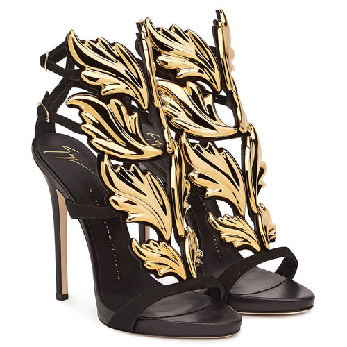 BLACK GOLD ANGEL HEELS