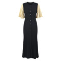 SANDRA TWO TONE TRICOT DRESS BLACK