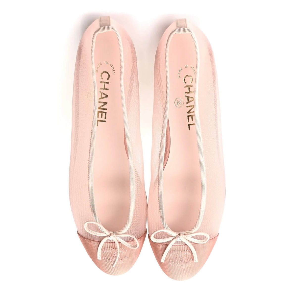 PINK MESH BALLERINA FLATS