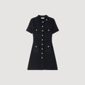 SANDRA JERSEY DRESS WITH BUTTONS BLACK