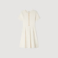 SANDRA SHORT POINTELLE KNIT DRESS
