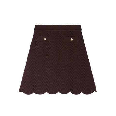 SANDRA KNIT SKIRT BROWN