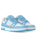 white blue sneakers