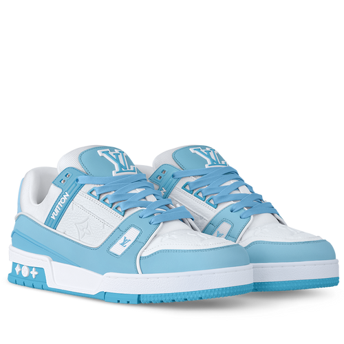 white blue sneakers