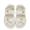 WHITE TEXTURED SANDALS