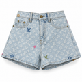 MONOGRAM DENIM SHORTS