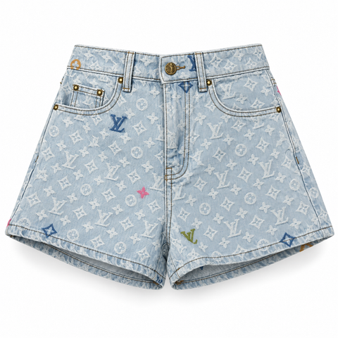 MONOGRAM DENIM SHORTS
