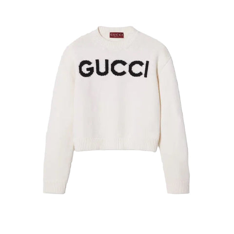 WHITE LETTER SWEATER