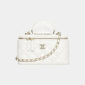 TOP HANDLE VANITY WHITE BAG