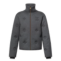 DARK GREY MONOGRAM KNITTED COAT