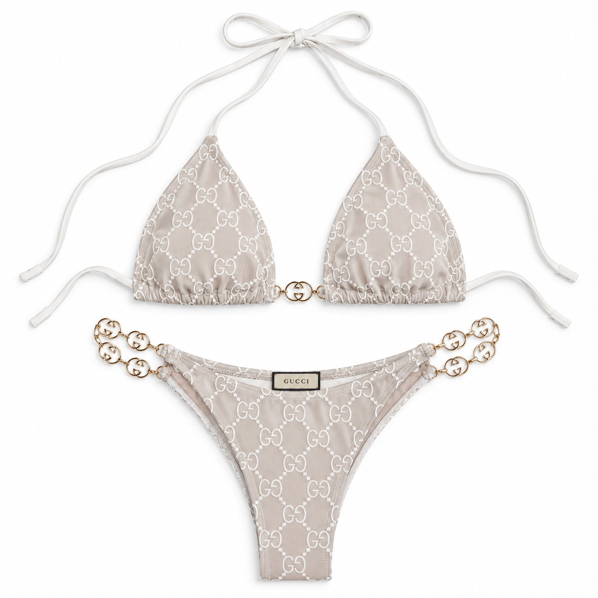 BEIGE CHAIN BIKINI