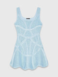 MAJE DRESS SHORT CROCHET BLUE