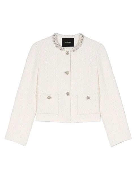 MAJE TWEED PEARL JACKET